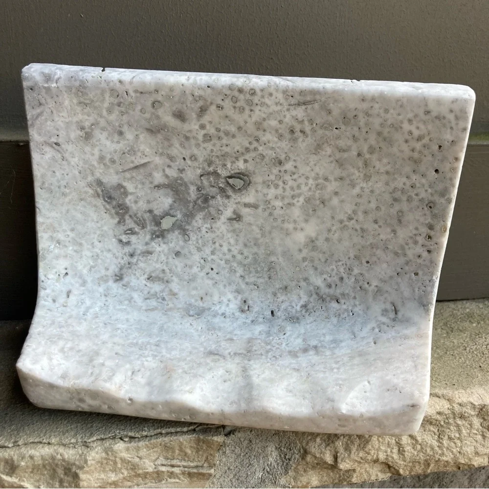 🌲 Travertine Soap Dish, Natural Stone. NWOT.